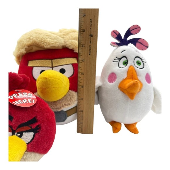 Angry Birds Luke Skywalker Yellow Chuck Matilda Red Girl Bird Lot Of 4 Plush Toy - Picture 2 of 15